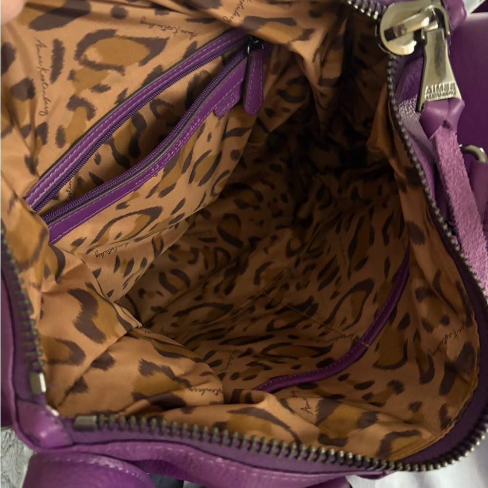 Aimee Kestenberg Vibrant Purple Leather Satchel - Picture 6 of 10